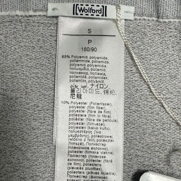 Wolford Fading Shine Sleeveless Shirt Tube Top Stretch Silver Size Small NWT - Picture 8 of 12